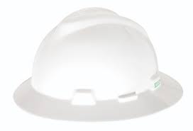 MSA V GARD FULL BRIM HELMET (WHITE ONLY COLOUR)-USA