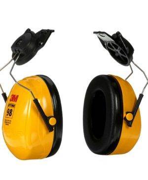 3M PELTOR OPTIME 98 CAP MOUNTED EARMUFFS-YELLOW  (23 DB)