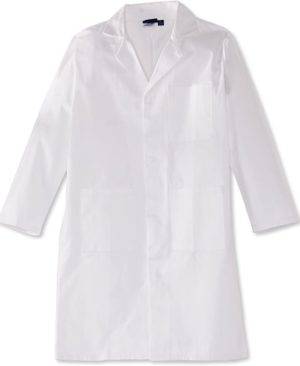 COTTON LABCOAT (WHITE & BLUE)